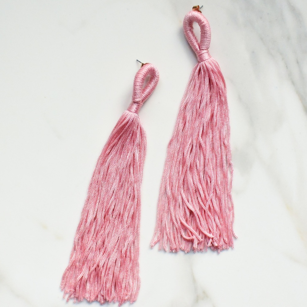 Pink Tassel Earrings - Brand New, Never Been Worn
